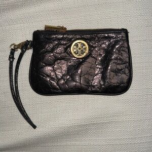 Tory Burch distressed leather wristlet wallet